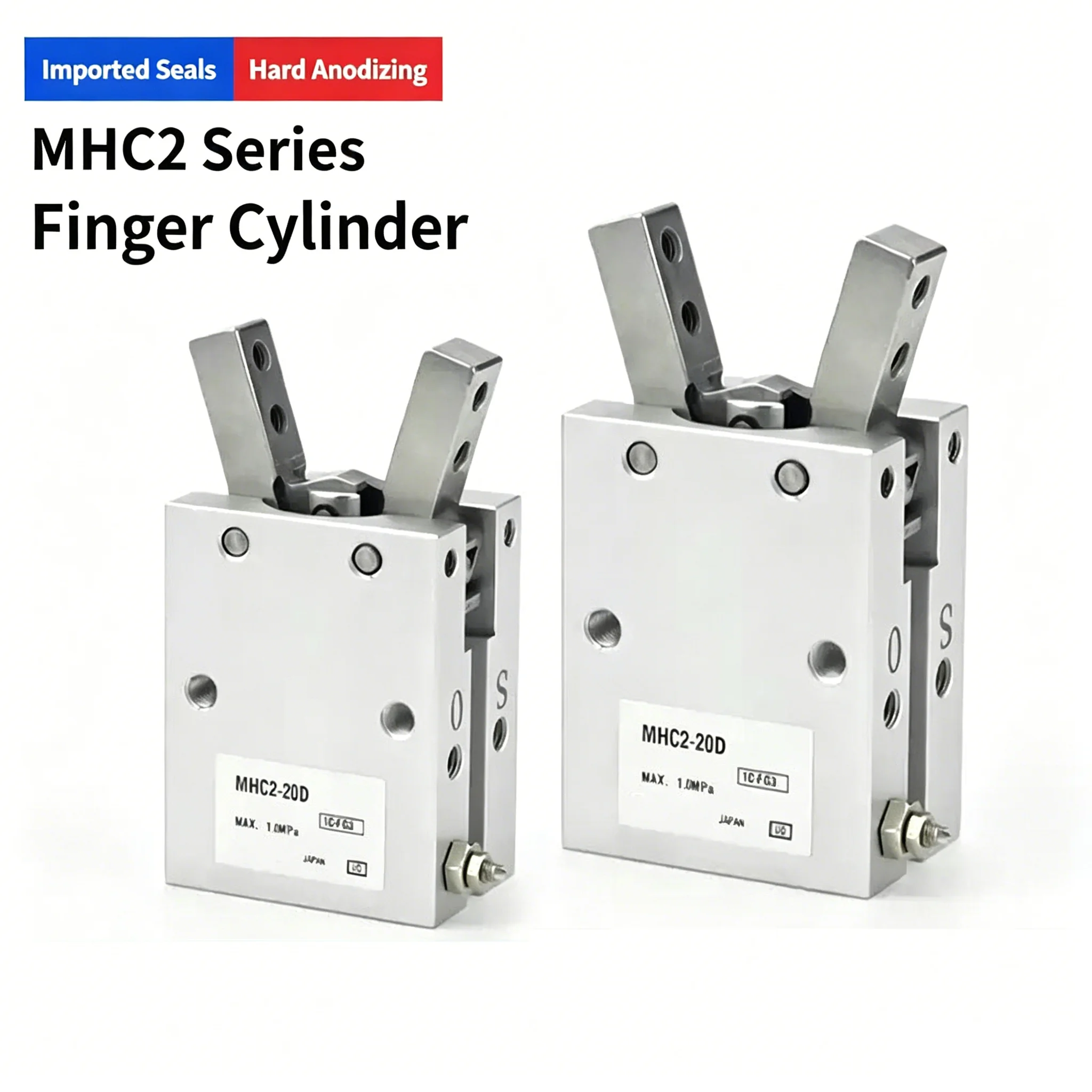 Фото Пневматический захват MHC2 НОВИНКА, угловой тип, MHC2-10D, MHC2-16D, MHC2-20D, MHC2-25D, алюминиевые зажимы, пальцевый цилиндр №1
