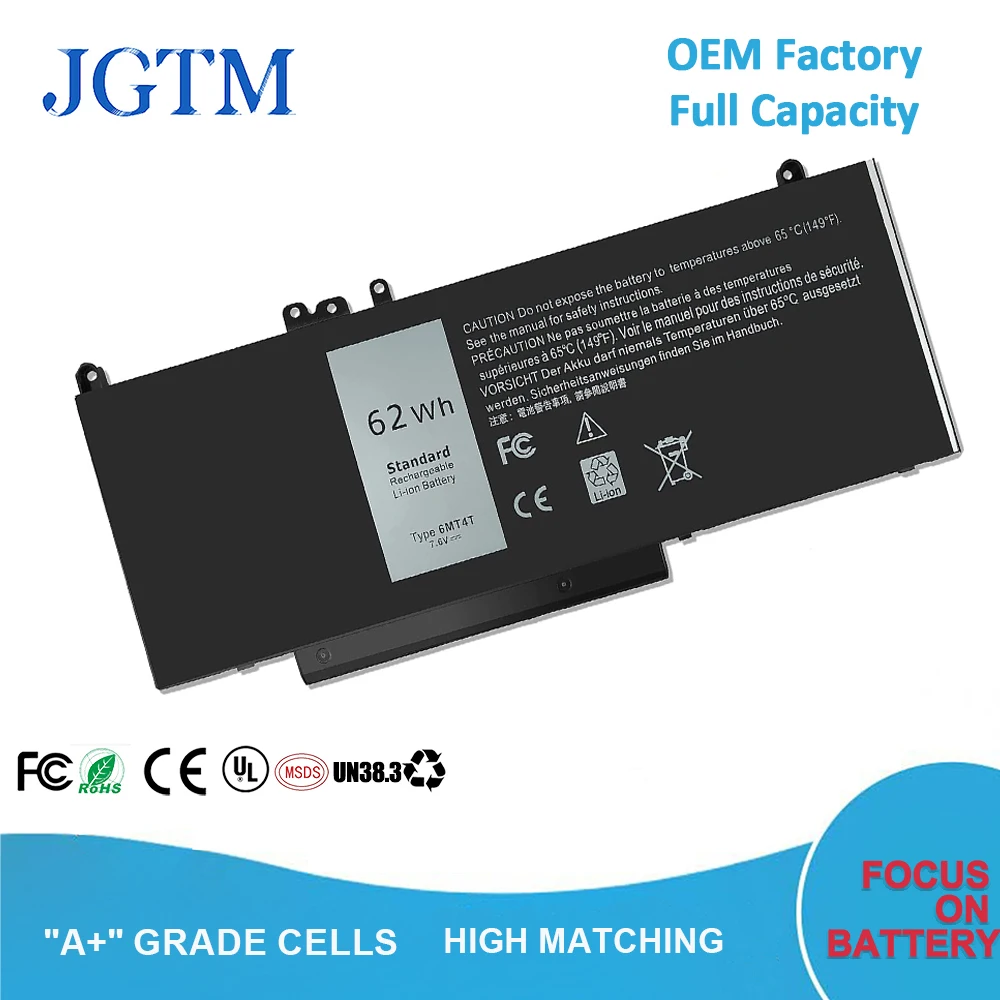 

8150mah 6MT4T Factory Laptop Battery 62wh Battery For Dell Latitude E5470 E5570 Precision 3510 0HK6DV 079VRK TXF9M 0TXF9M
