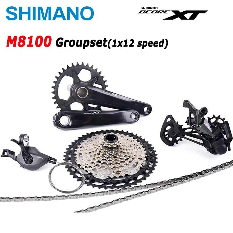 

SHIMANO DEORE XT M8100 12v 1x12-speed Groupset 32T 34T 36T 170mm Crankset Cassette 10-51T Shifter Rear Derailleur chain MTB Bike