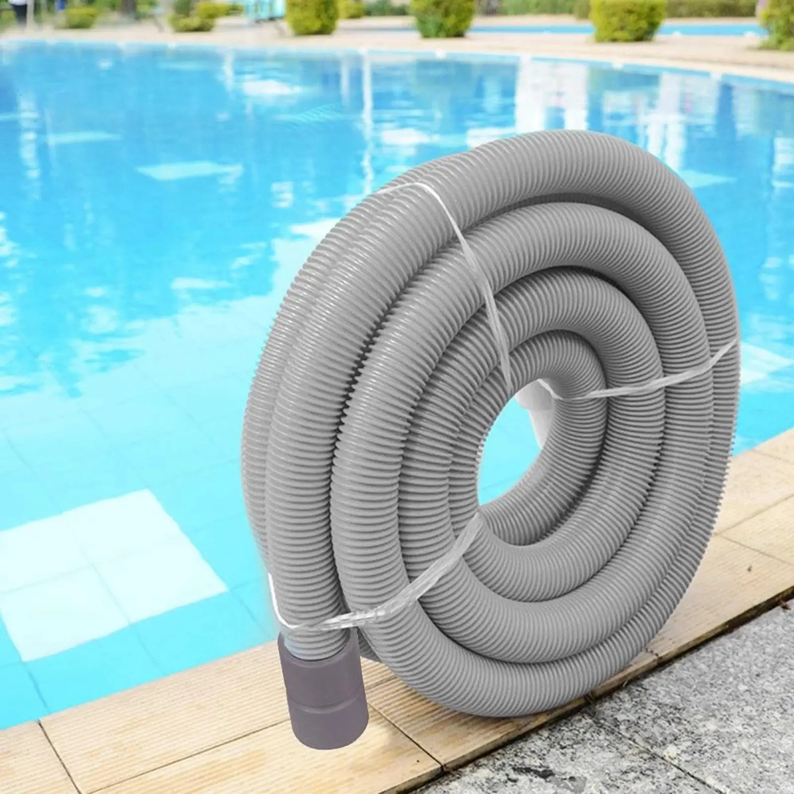 

Heavy Duty Ground Pool Vacuum Hose, Crush Resistant, Gray, Durable Swimming