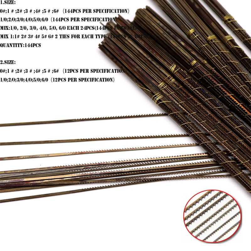 

New12/144Pcs Diamond Wire Saw Blade Cutter Jewelry Metal Cutting Jig Blades Woodworking Hand Craft Tools Saw blade cutter