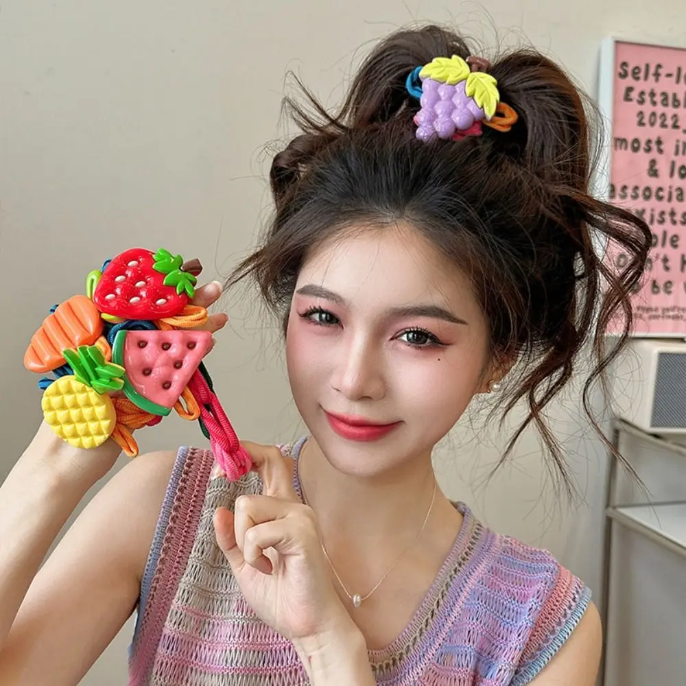 Веревка для волос с фруктами и ананасом эластичная повязка арбузом держатель
