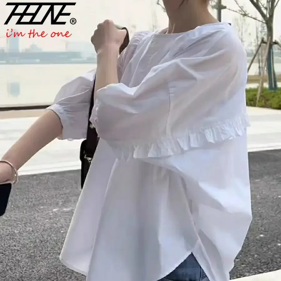Модные женские рубашки THHONE новинка 2024 блузка Повседневная Блузка с длинным