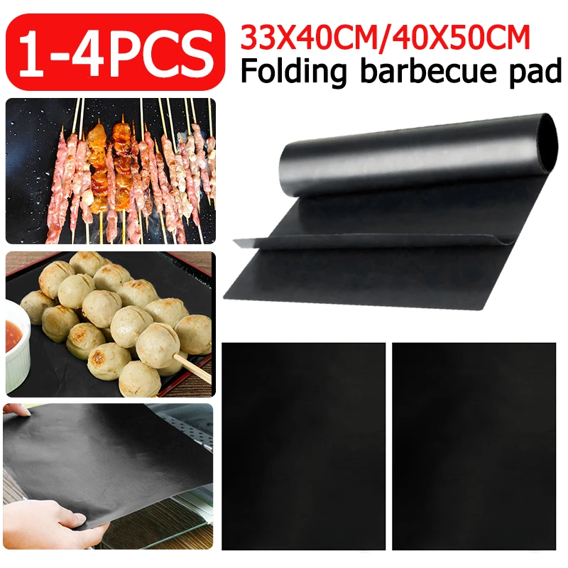 

1-4pcs Reusable Barbecue Grill Mat Non-stick BBQ Accessories Outdoor Baking Pad Outdoor Picnic Barbecue Oven Tool Hot Selling