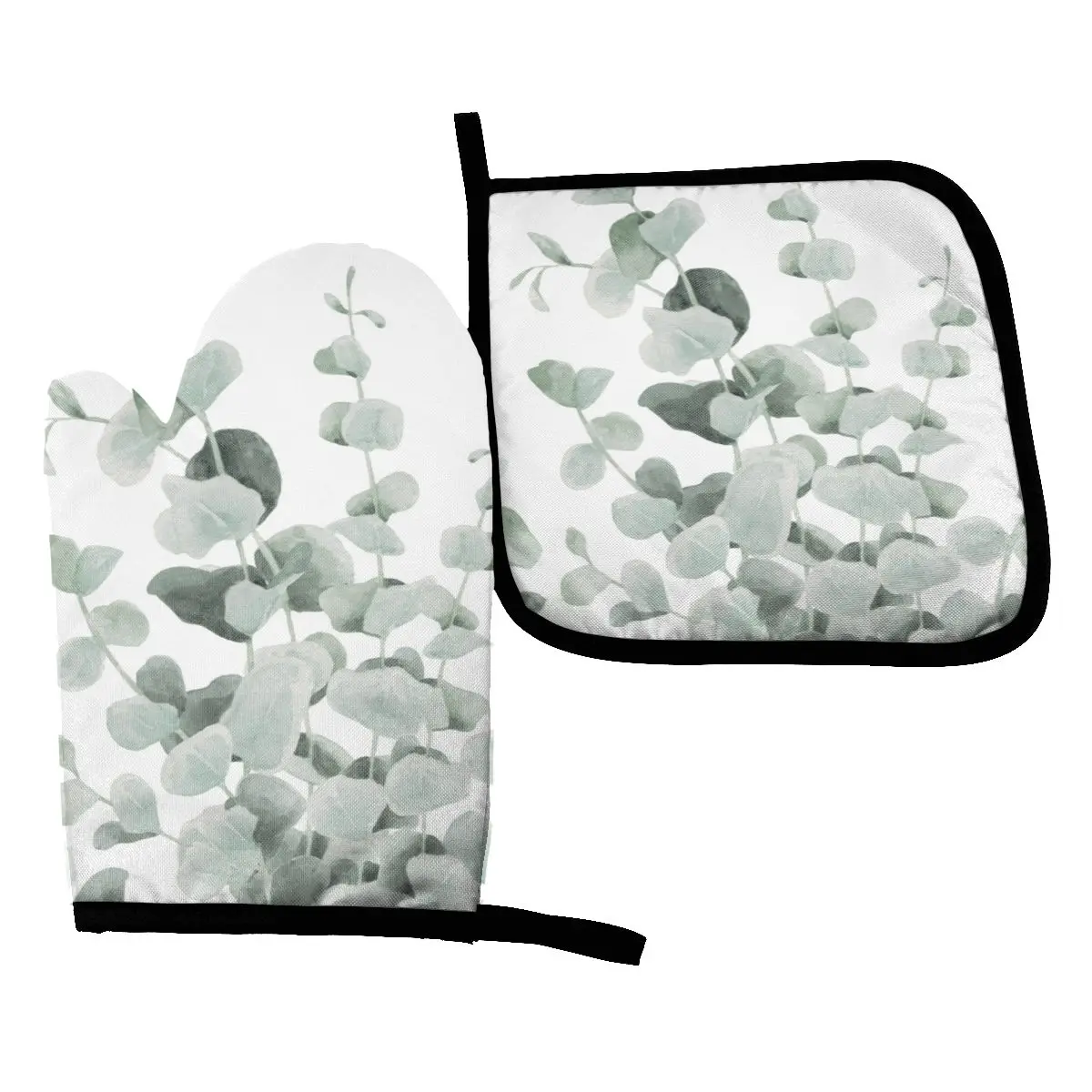 

Перчатки для готовки Potholder, кухонные митенки для выпечки, для микроволновой печи, для ботанической акварели, тропического и зеленого растен...
