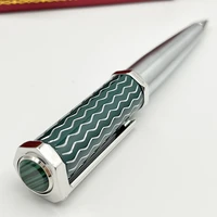 luxury ballpoint pen octagon green wave pattern high quality with red box top gift