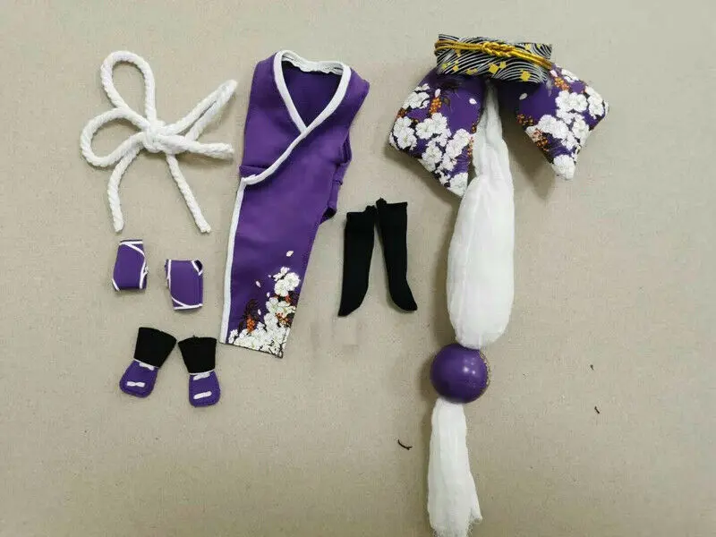 

1:6 Scale Purple Clothing of Kimono Set for 12" TBL Female Doll (no fan)