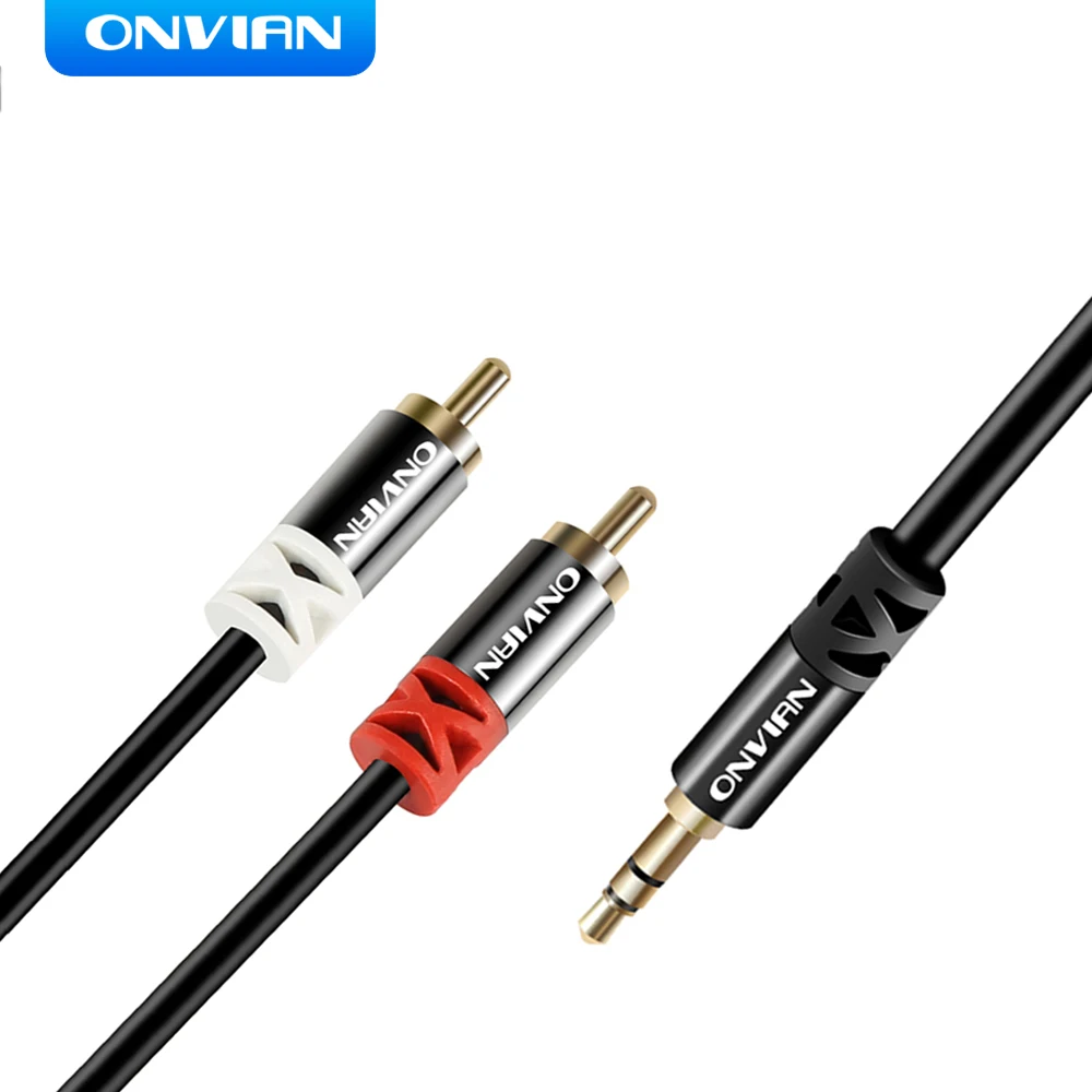 

Onvian RCA Audio Cable Jack 3.5 To 2 RCA Cable 3.5mm Jack To 2 RCA Male Splitter Aux Cable For TV PC Amplifiers DVD Speaker Wire