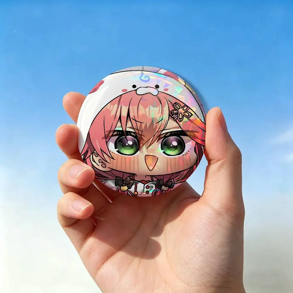 Фото Розовые значки S-Sakura M-Mikos, персонализированные, ручной работы, круглые броши-пины, аксессуары, 25 мм, 75 мм, 44 мм, 58 мм, 32 мм №4