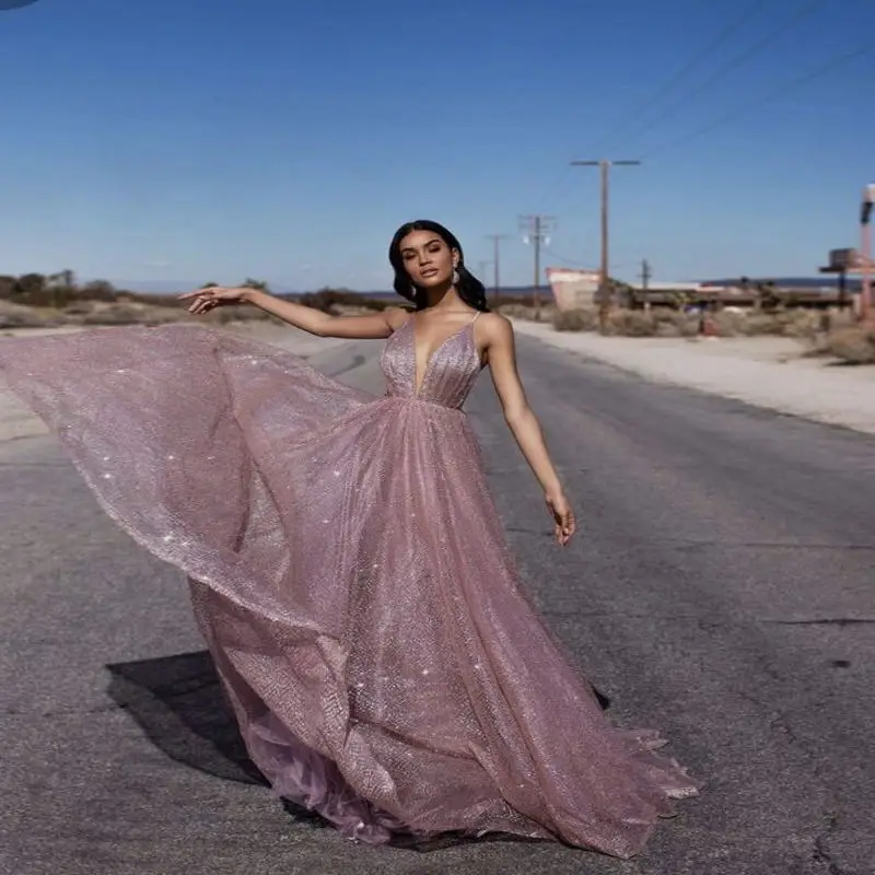 

Sparkle Mermaid Evening Dress High-Neck Sexy High Split Party Prom Gowns Sweep Train Special Occasion Robe