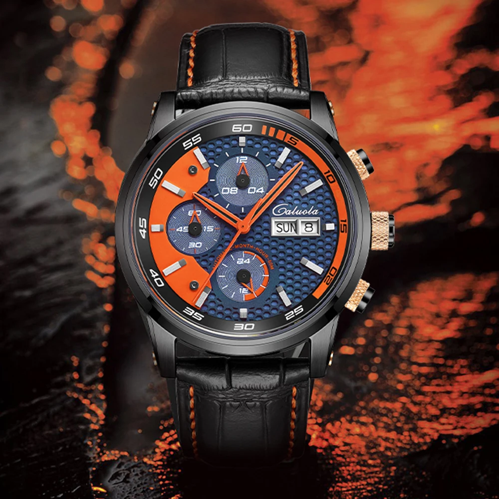 

Luxury Sports Watch Men Automatic Fashion Mechanical Wristwatches CALUOLA 42mm Stainless Steel Sapphire Glass Waterproof Clocks