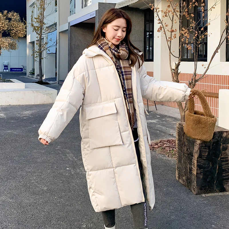 Parkas Women down Parkas Women Large Pocket Mid-Length Padded Coat Cotton-Padded Coat Thickened Coat Women Winter Coat Women