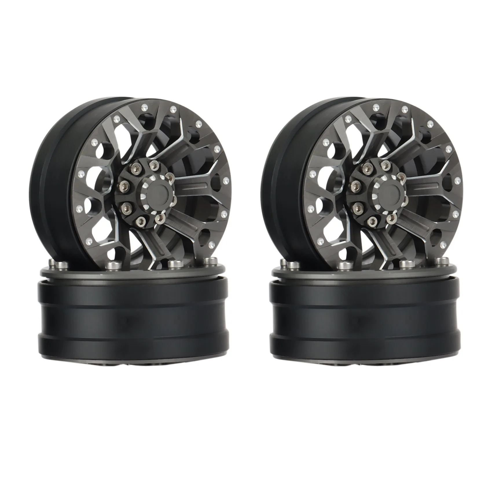 

4PCS Metal 1.9 Beadlock Wheel Rims Hub for 1/10 RC Crawler Car Axial SCX10 90046 AXI03007 Traxxas TRX4 D90 MST Parts,2