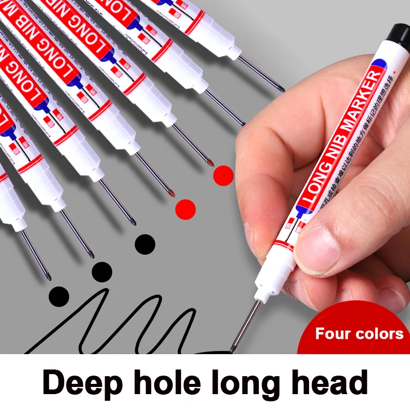 

20mm Long Head Markers Waterproof Marker Pens For Bathroom Woodworking Decoration Metal Perforating Pen Multi-Purpose