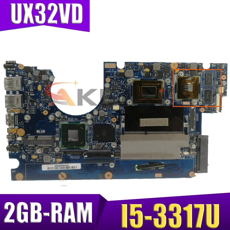 Материнская плата ноутбука Akemy UX32VD для ASUS оригинальная основная плата 2 ГБ ОЗУ I5-3317U GT620M-GPU on.