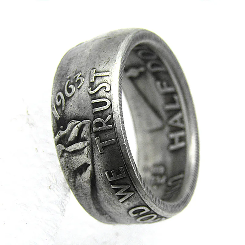 

US Franklin Half Dollar '1963' Coin Ring copper-nickel alloy Handmade In US Sizes 6-14