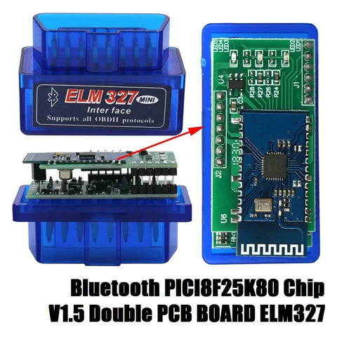Диагностический сканер PIC18F25K80 с двойной печатной платой V1.5 MINI ELM327 Bluetooth ELM327 USB Forscan HS/MS CAN OBD II, USB ELM 327 OBD2 сканер - изображение