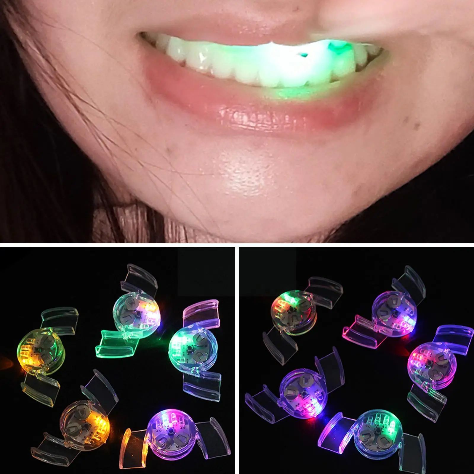 

Halloween Flash Mouth Braces LED Glowing Teeth Adult Kids Guard Halloween Funny Carnival Party Piece Toys Brace Supplies Gi V5Z3