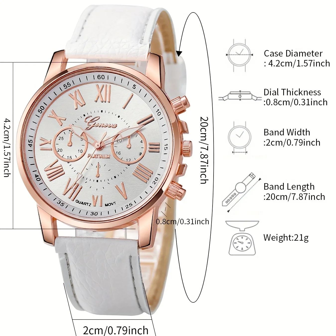 4 шт./комплект кварцевые часы с браслетом из ПУ кожи