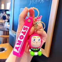 cute movie toy story 4 woody buzz lightyear pvc action figure keychain figure jessie woody alien key ring toys for children gift
