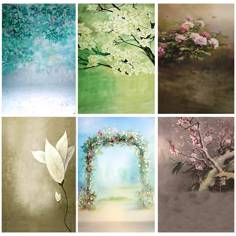 

SHENGYONGBAO Vintage Oil Painting Flower Photography Backdrops Children Portrait Background For Photo Studio Props 21514 AF-27