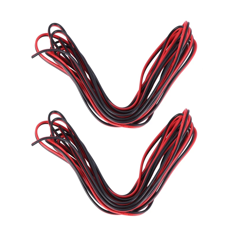 

2X 20 Gauge Per 3 Meter Red Black Zip Wire Awg Cable Power Ground Stranded Copper Car