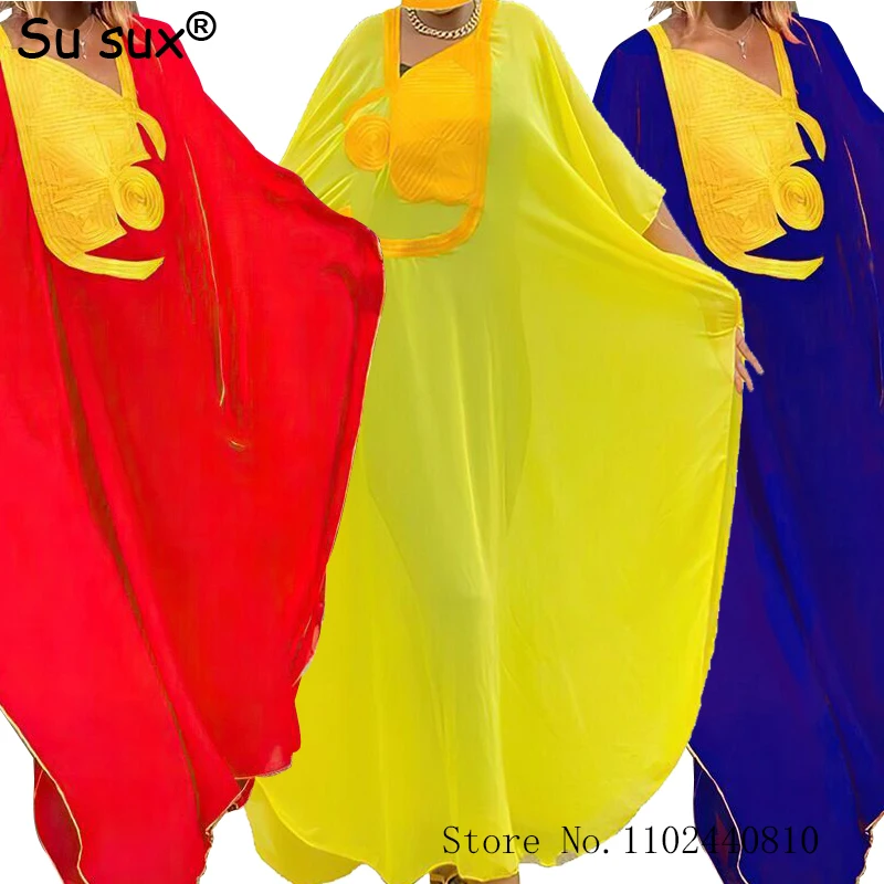 

Chiffon Maxi Dress African Turkey Dresses For Women African Designer Luxury Abaya Loose Bat Sleeve Robe Africain Femme 2023