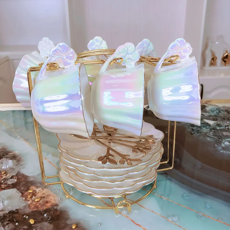 

Кофейные чашки в европейском стиле, креативный роскошный красивый набор для завтрака и послеобеденного чая с подогревом, керамическая посу...