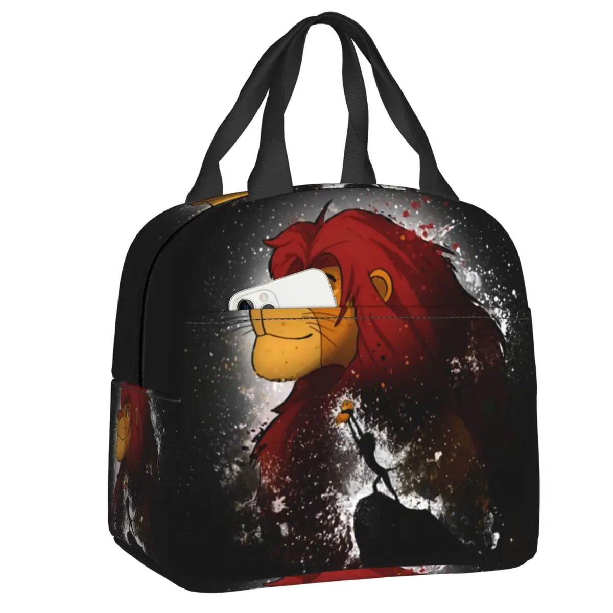 

The Lion King Simba Insulated Lunch Bag for Work School Cartoon Portable Cooler Thermal Bento Box Women Kids