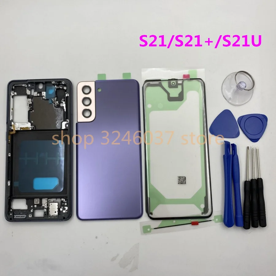 

Original For Samsung Galaxy S21+PLUS Ultra G991 G996 G998 Full Housing Case Back Cover Glass Middle Frame Complete Parts