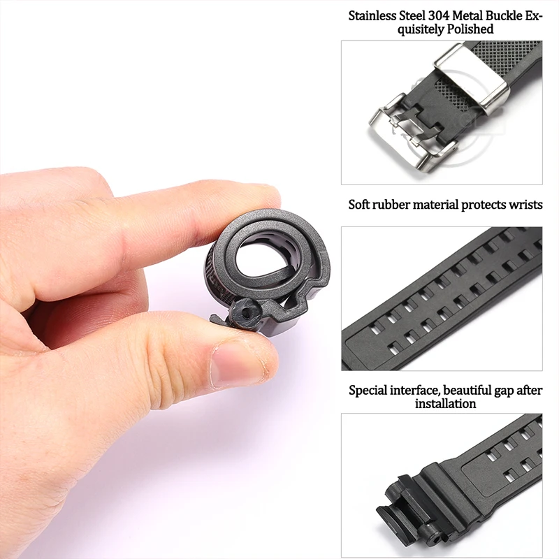 Rubber Strap For Caiso GA-1000/1100 GW-A1000/1100 G-1400 GW4000 Band Men's Sport Waterproof Watch Accessories With Screws Tools