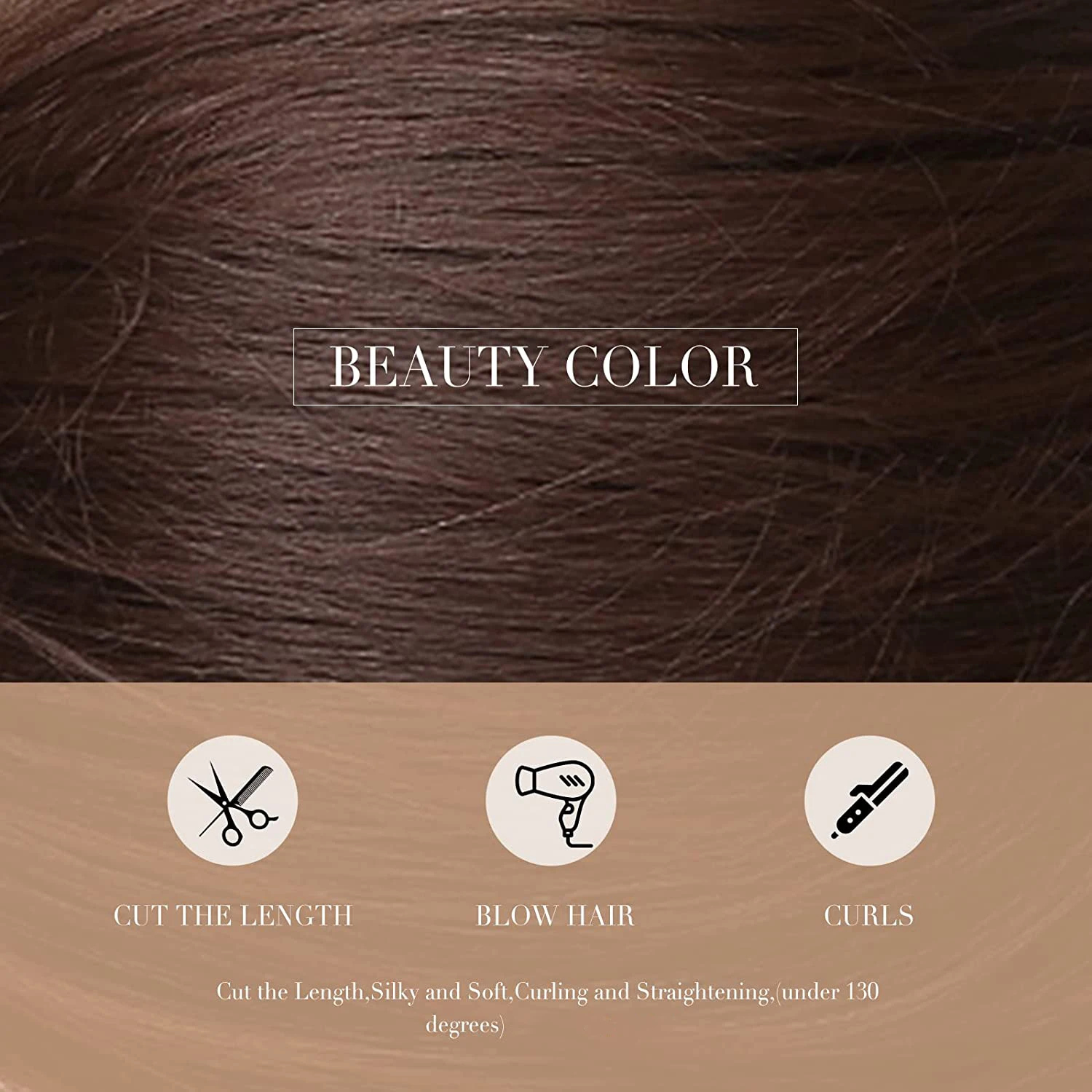 Парики HAIRCUBE прямые из человеческих волос с челкой темно-коричневые короткие