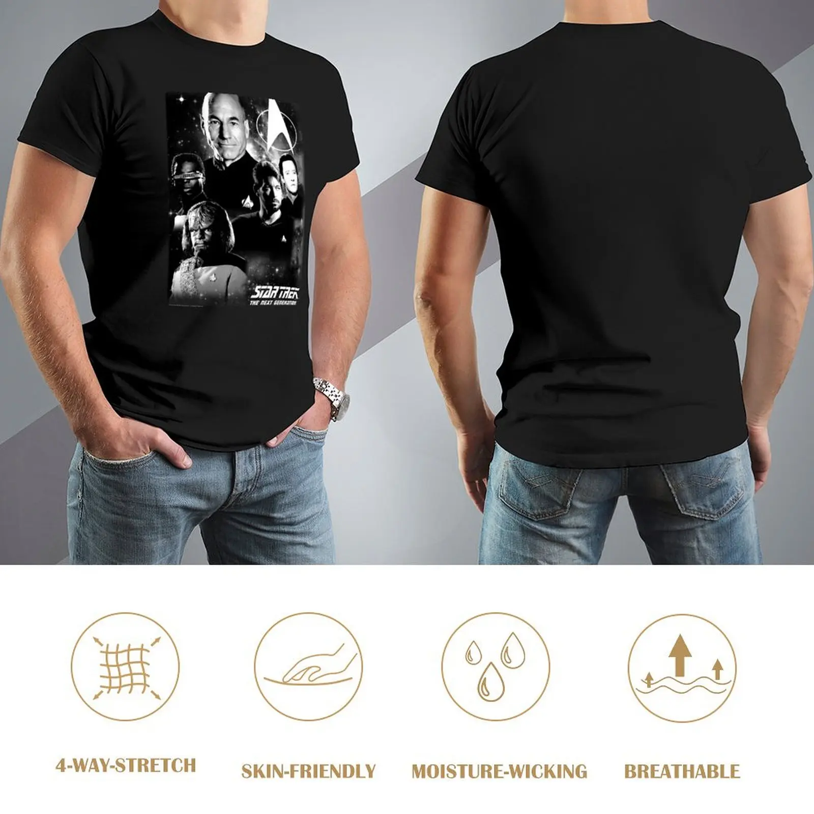 Футболка с плакатом и коллажем персонажа Star Trek Next Generation