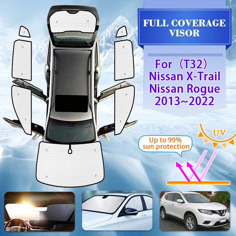 Автомобильные козырьки с полным затенением окон для Nissan X-Trail аксессуары Rogue T32 MK3