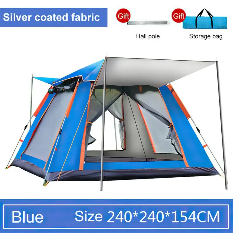 

Туристическая Автоматическая быстрооткрывающаяся палатка Rainfly на 5-6 человек, водонепроницаемая палатка для походов, семейная яркая палатк...