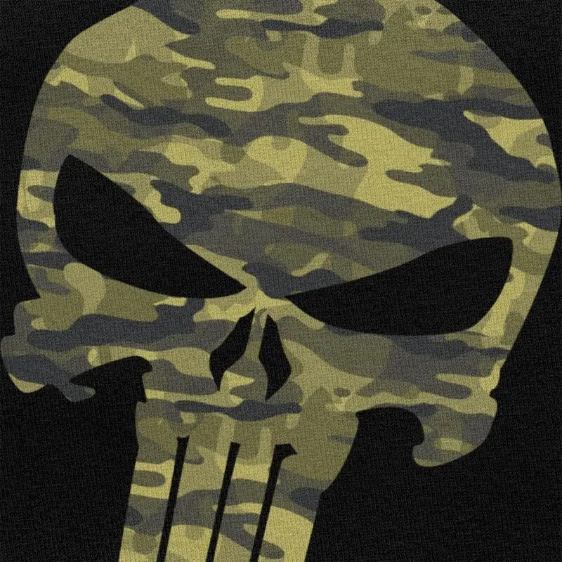 Камуфляжные мужские футболки с изображением Карателя черепа из чистого хлопка