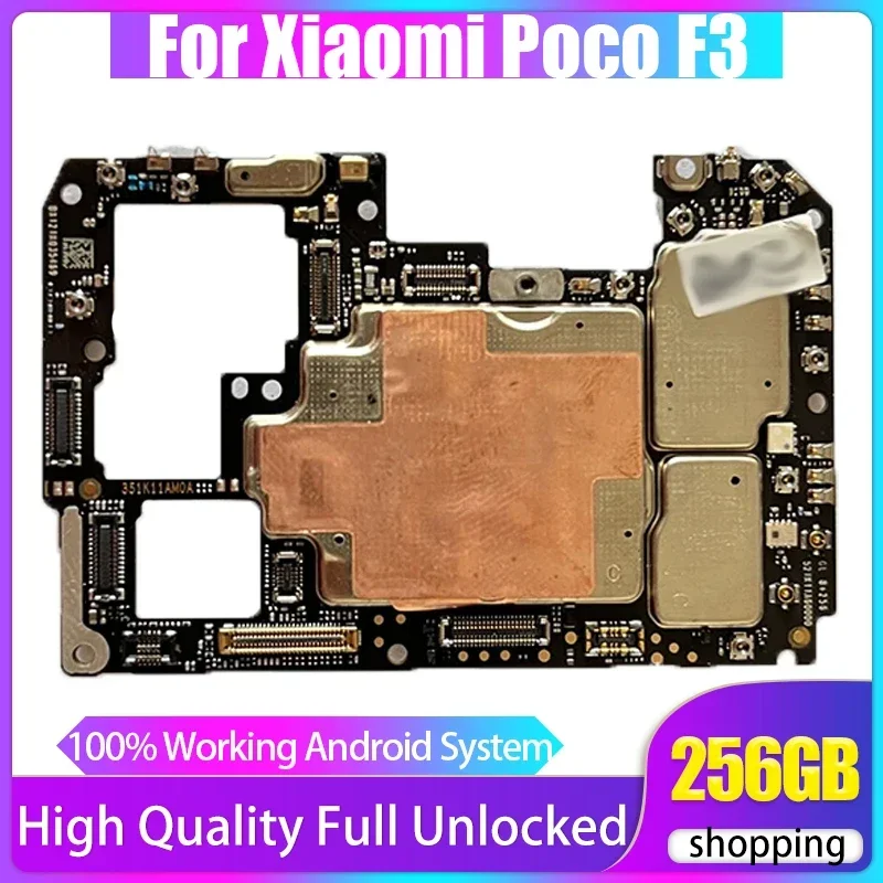 Фото Хорошая рабочая материнская плата для Xiaomi Poco F3, материнская плата, установка Google для Redmi K40, 100% разблокированная материнская плата №1