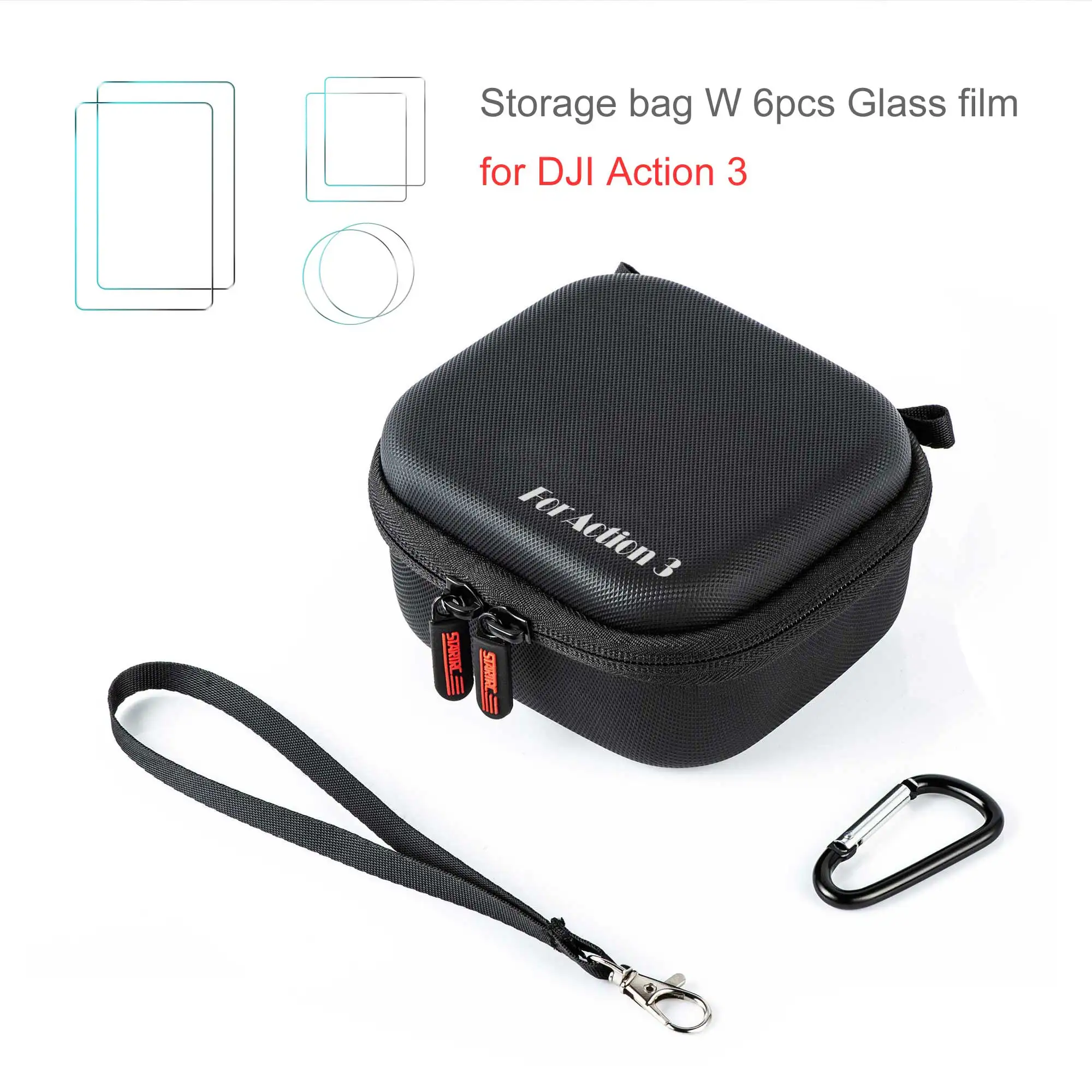 Storage bag + Tempered Glass Screen Protector for DJI Action 3