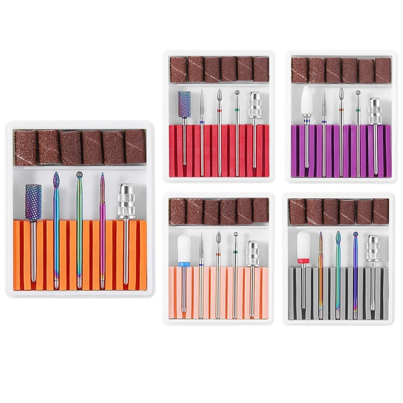 

Nail Drill Bits Set Tungsten - 5PCS Diamond Drill Bits Acrylic Nail File Bits Cuticle Drill Bit Nail Bit Fine Grit