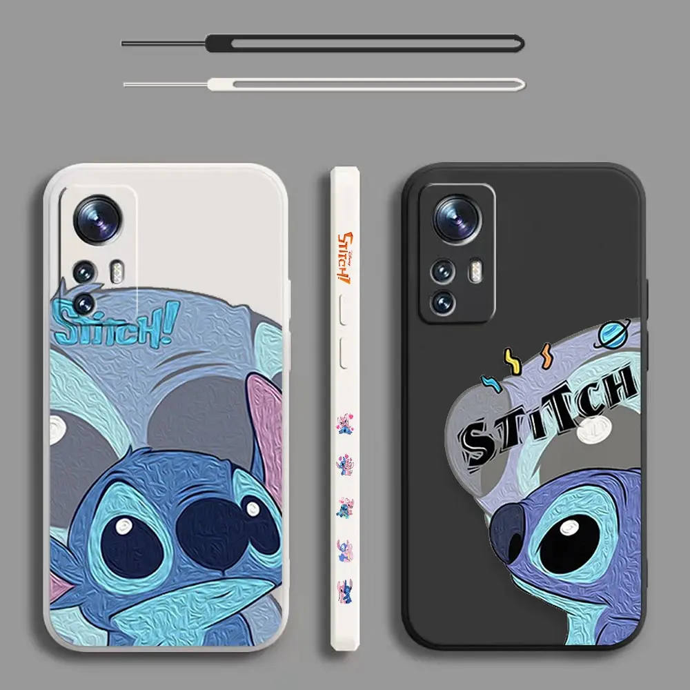 

Lilo & Stitch Cute Stitch Case For Xiaomi Mi 13 12 12S 11 11T 10 10S 9 9SE 8 8SE 6 6X Pro Ultra Liquid Left Rope Cover Funda