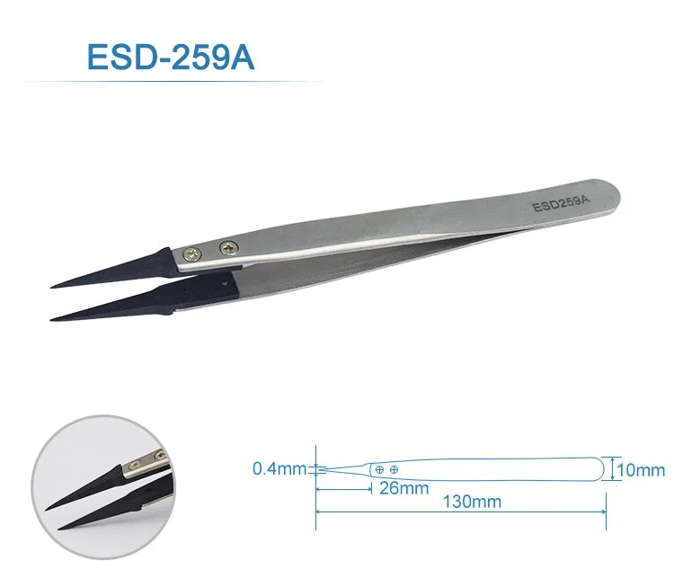 

Антистатические пинцеты из нержавеющей стали ESD-259 ESD-259A ESD-7A
