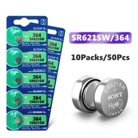 sony 50pcs 1 55v 364 sr621sw v364 sr60 sr621 ag1 watch battery single use remote control car keys button coin cell batteries