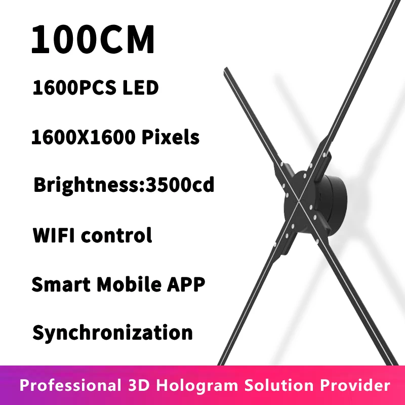 ACEVSN 3D Голограмма вентилятор 100 см 1600 элементов фотография 1024 поддержка Wi-Fi