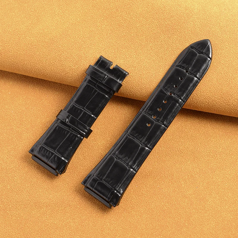 27mm Genuine Leather Watch Strap Band For GUESS Watch Black Blue