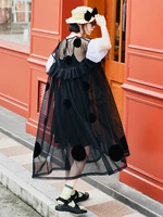 imakokoni original 2022 summer polka dot patchwork gauze skirt dress with loose bubble sleeves for women 223771