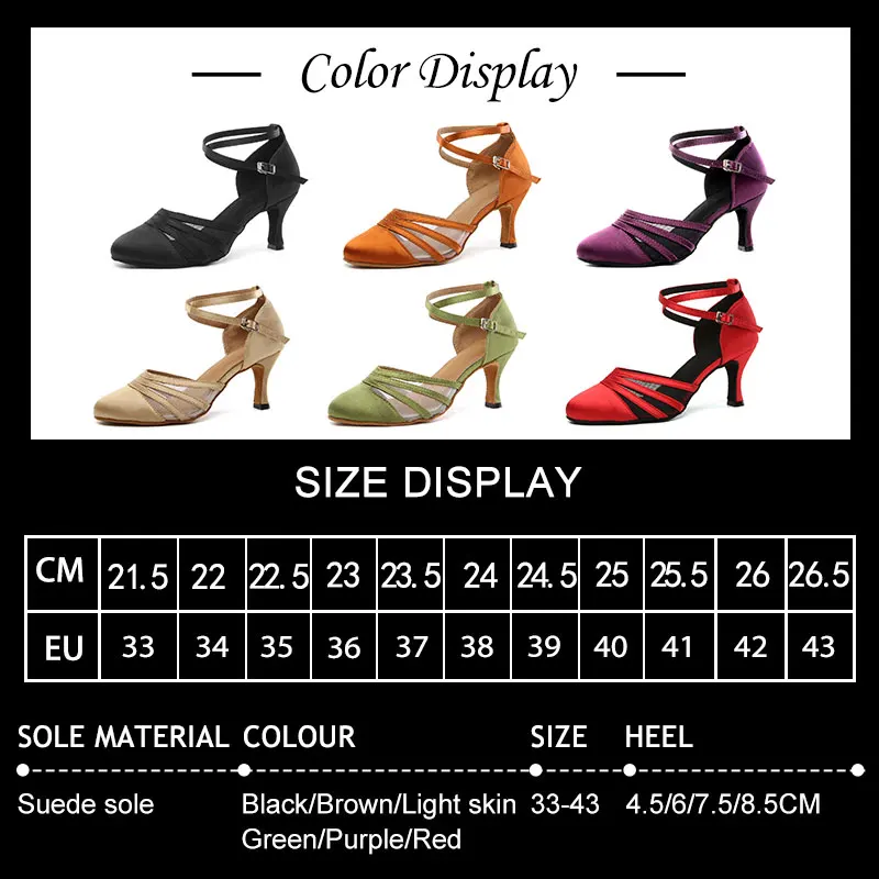 SWDZM New Arrival Women's Ballroom Party Modern Dance Shoes Waltz Tango Latin Dancing High Heels Indoor Closed Toe Salsa Shoes