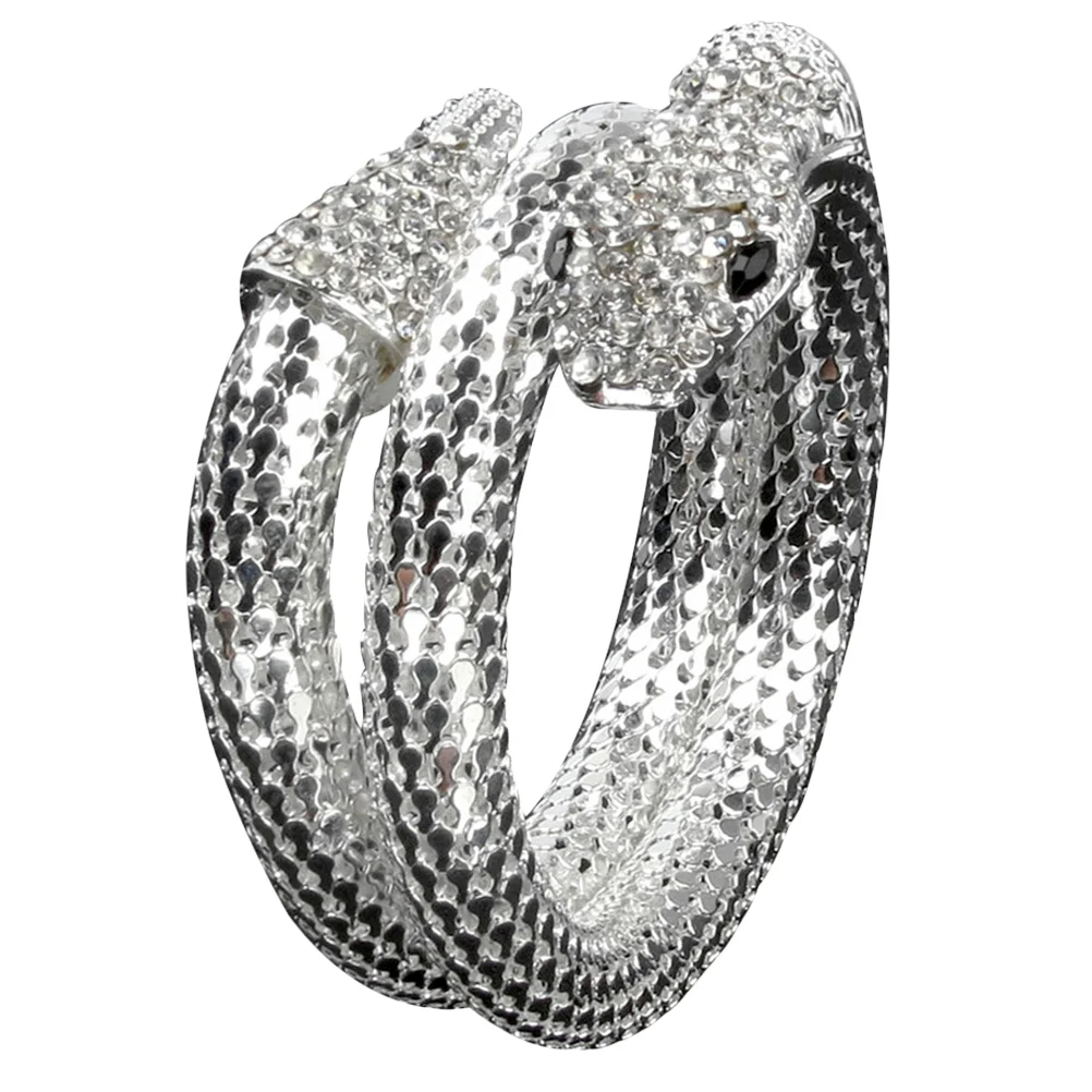 

Punk Rhinestone Snake Bangle Jewelry Snake Bracelet Animal Cuff Bangle