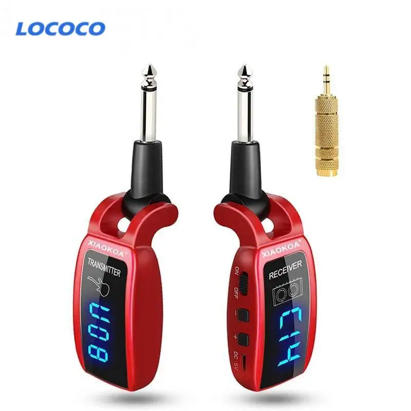 

Wireless Guitar System Rechargeable Upgrated LED Screen 15 Channels UHF Wireless Guitar Transmitter Receiver For Electric Guitar