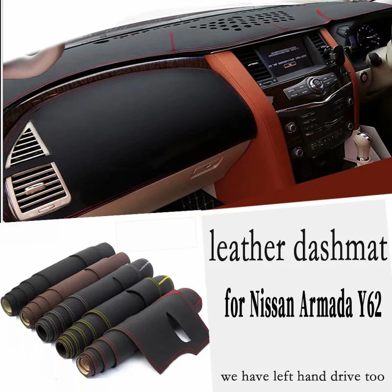 

PU Leather Dashmat Dashboard Cover Mat Carpet Car-Styling Accessories For Nissan Armada Y62 2017 2018 2019 2020 2021 2022