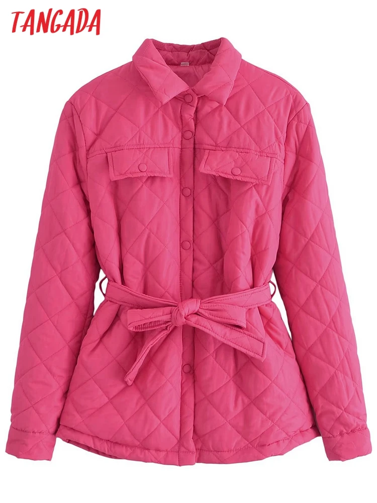 

Женские теплые парки Tangada Hotpink с вырезом-лодочкой, свободное зимнее элегантное пальто 2022 QN128